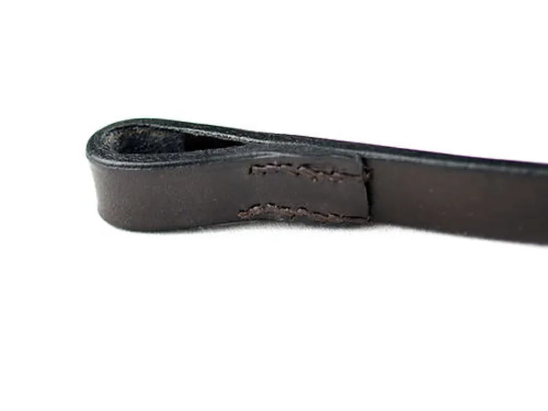 Dever Classic Plain Flat Leather Browband in Black-2