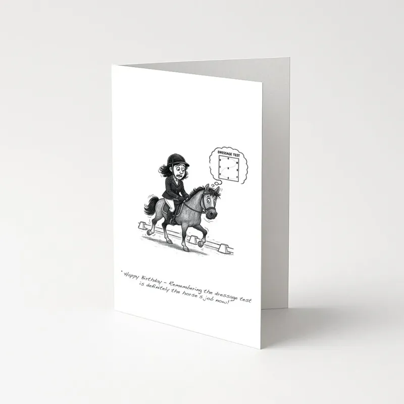 'Dressage Test' Greetings Card White one size