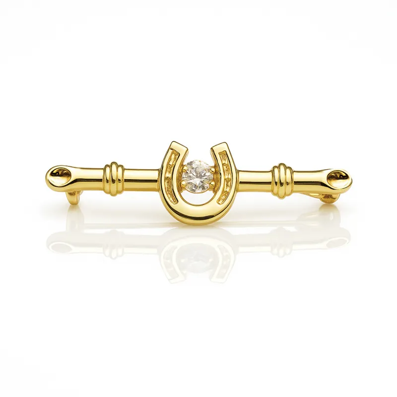 Equetech Horseshoe Deluxe Stock Pin - Gold