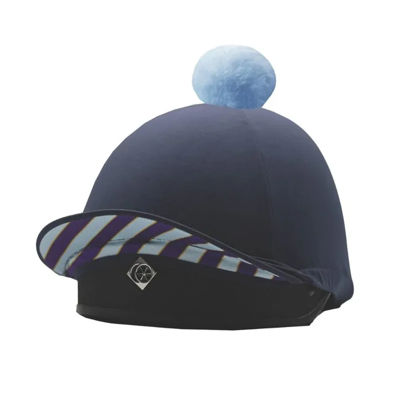 Equetech Official Junior Pony Club 2-In-1 Junior Lycra Hat Silk - Navy-1