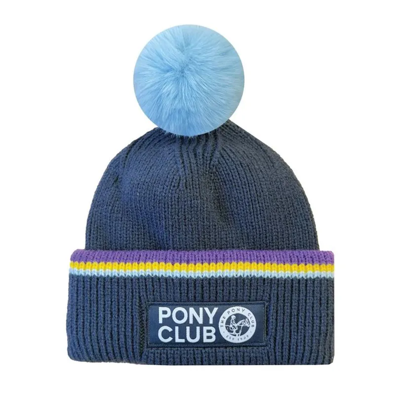 Equetech Official Junior Pony Club Recycled Knit Pom Hat - Navy