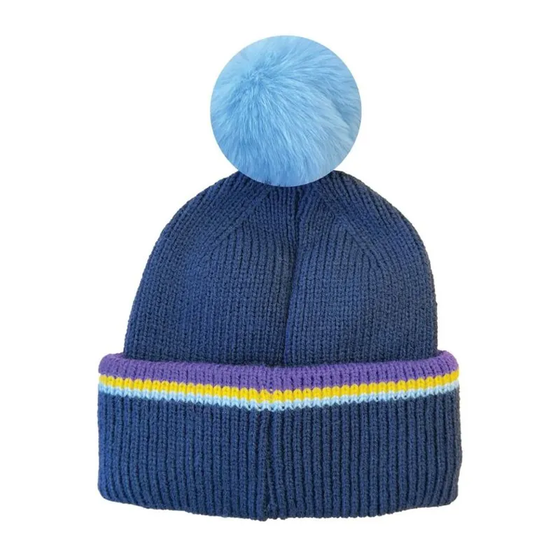 Equetech Official Junior Pony Club Recycled Knit Pom Hat - Navy-1