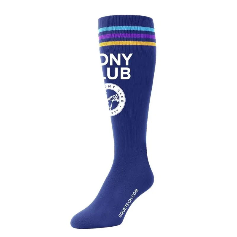 Equetech Official Pony Club Junior Riding Socks 2 Pairs - Navy