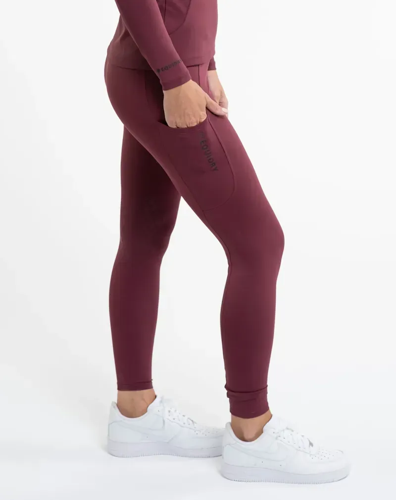Equidry Water Repellent Leggings Full Seat Women's - Plum/Black-6