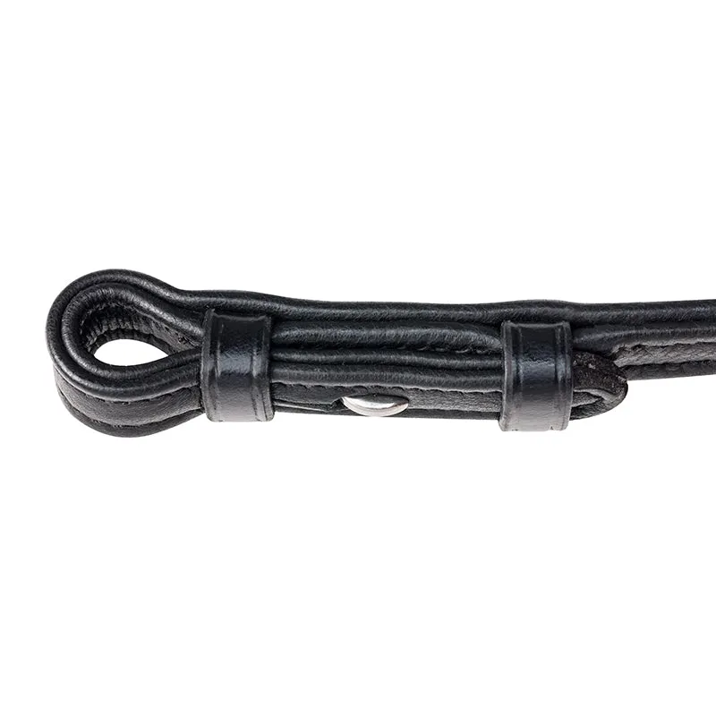 Fairfax Continental Rubber Lined Dressage Reins - Black-1