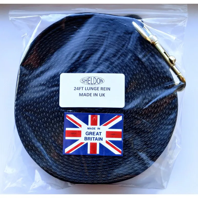 Flat Web Lunge Rein- Black