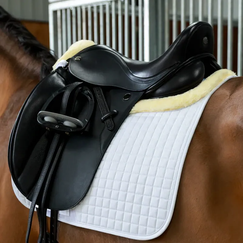 Prolite Dressage Fleece Trim Adjustable Saddlecloth - White