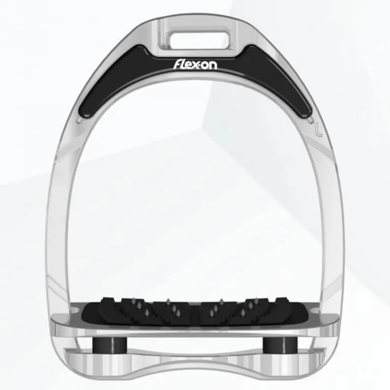 Flex-on Aluminium Stirrup- Ultra Grip Inclined Tread in Silver-1