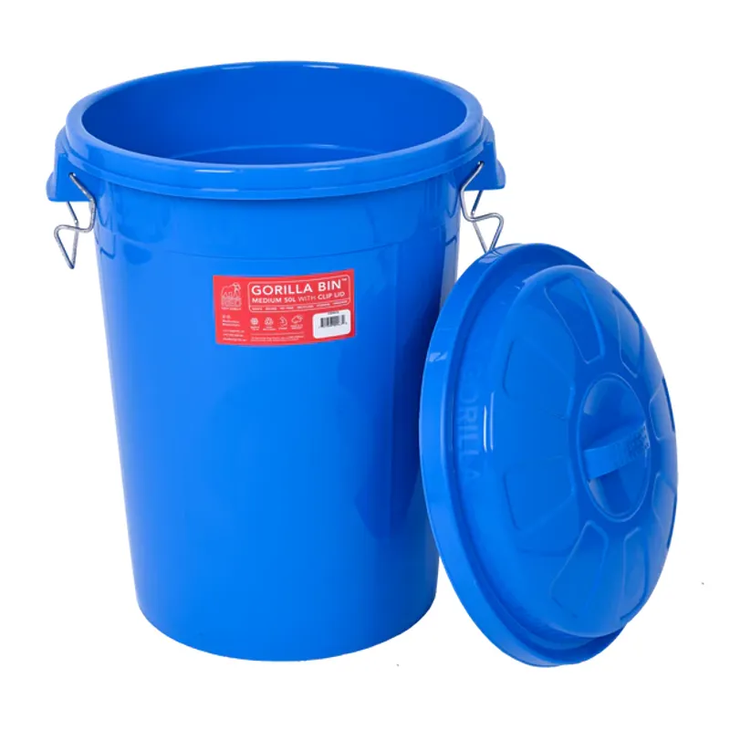 RED GORILLA 50L BIN WITH LID - BLUE