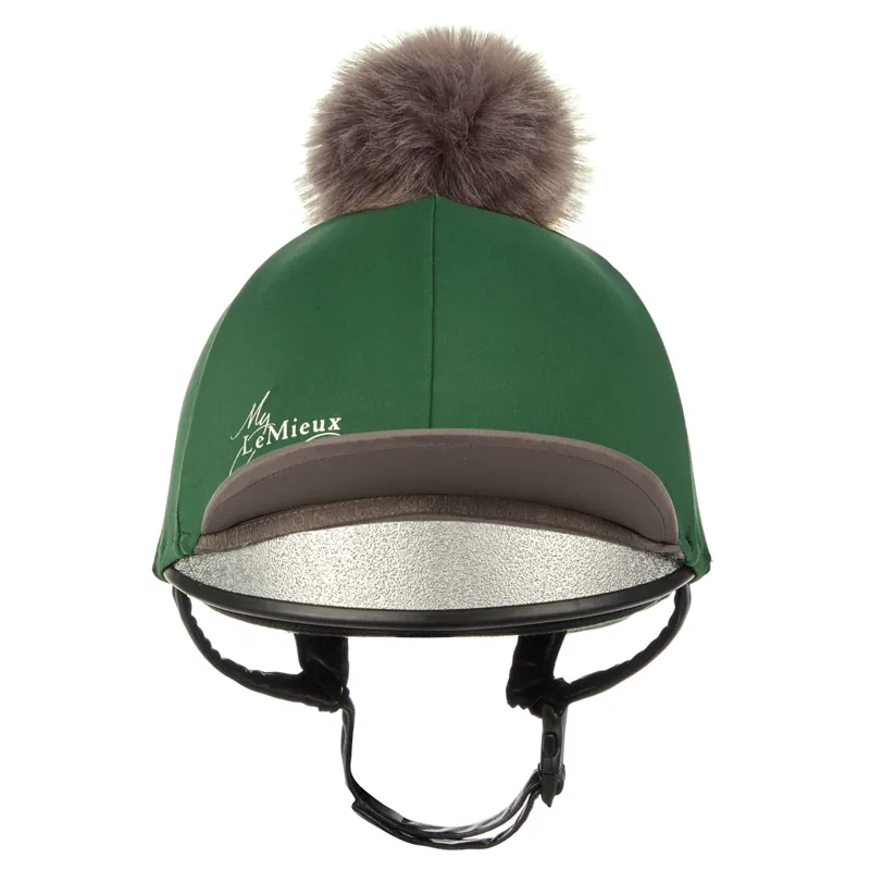  LeMieux Hat Silk - Hunter Green/Grey-1