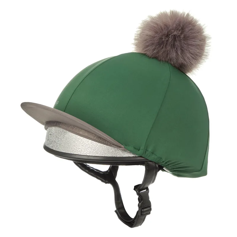  LeMieux Hat Silk - Hunter Green/Grey-2