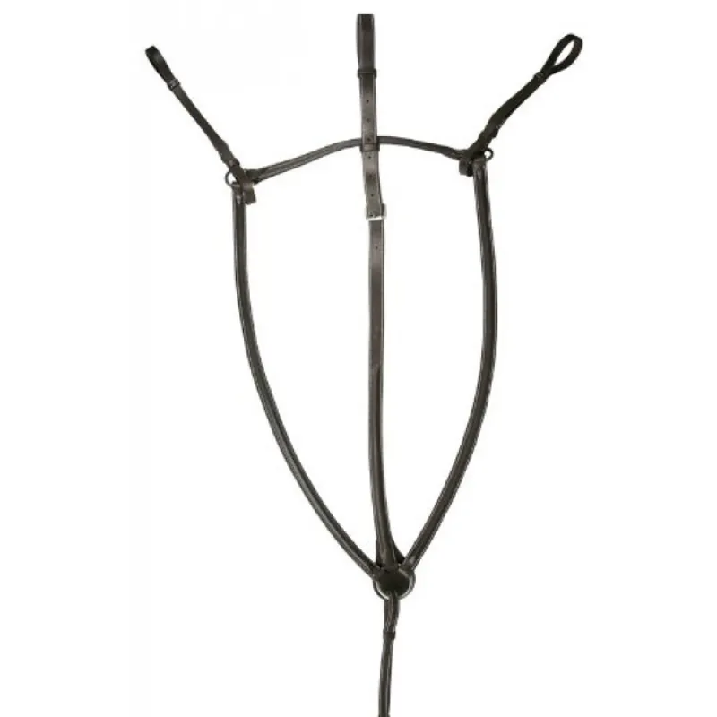English Leather Hunting Breastplate With Running Attachment Black