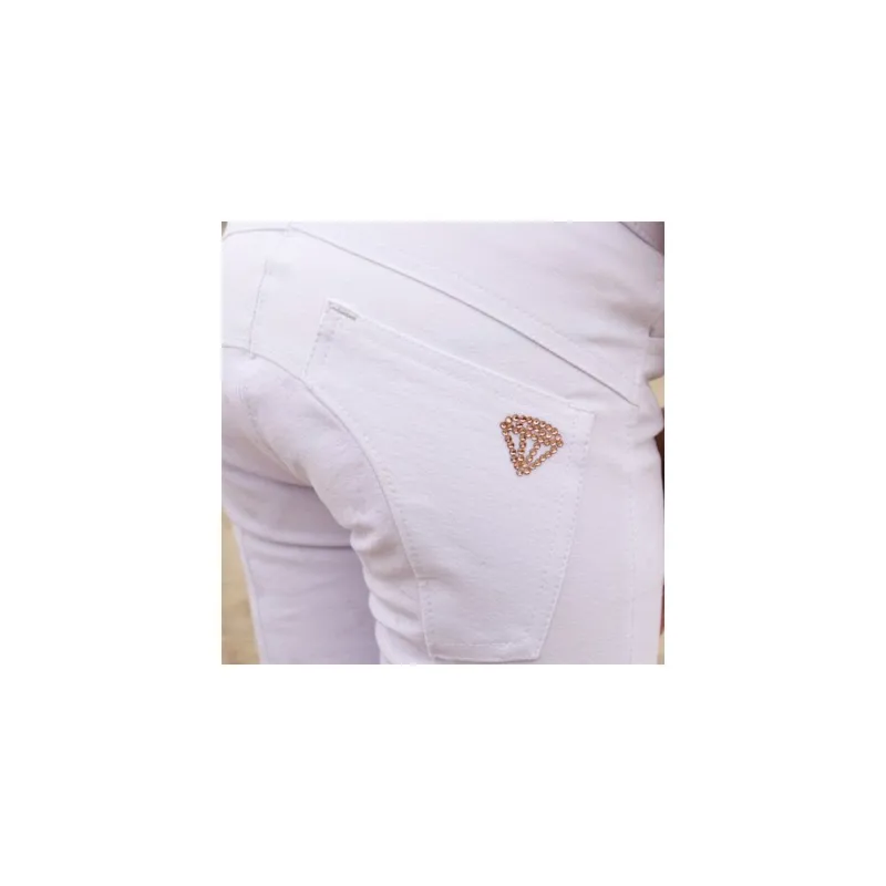 Hy Equestrian Cadiz Mizs Competition Breeches - White/Rose Gold-1