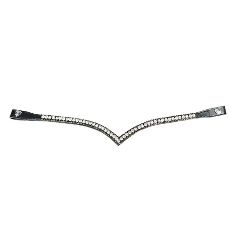 Hy Equestrian ProPresicce Signature V Diamante  Browband -Black/Silver