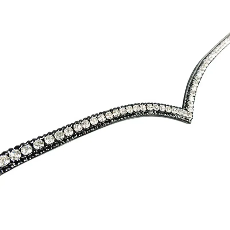Hy Equestrian ProPresicce Signature V Diamante  Browband -Black/Silver-1