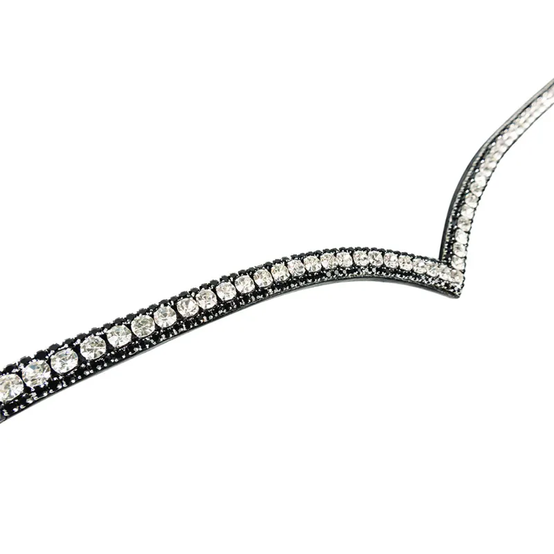 Hy Equestrian ProPresicce Signature V Diamante  Browband -Brown/Silver-1