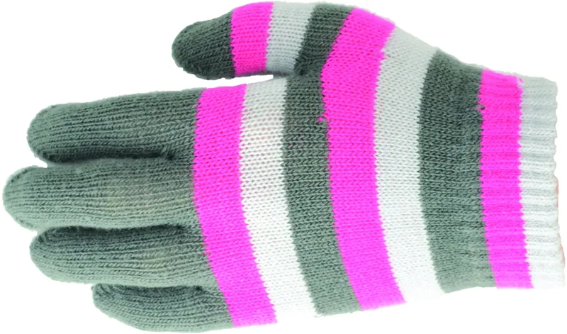 Hy5 Magic Patterned Striped Gloves in Pink/Grey-1