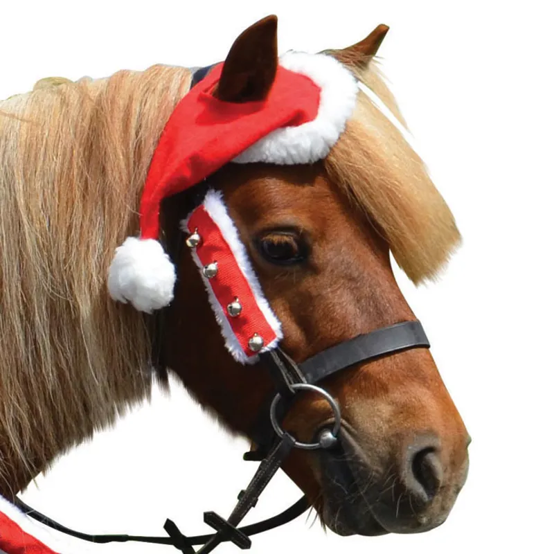 HY Christmas Santa Horse Hat - Red/White