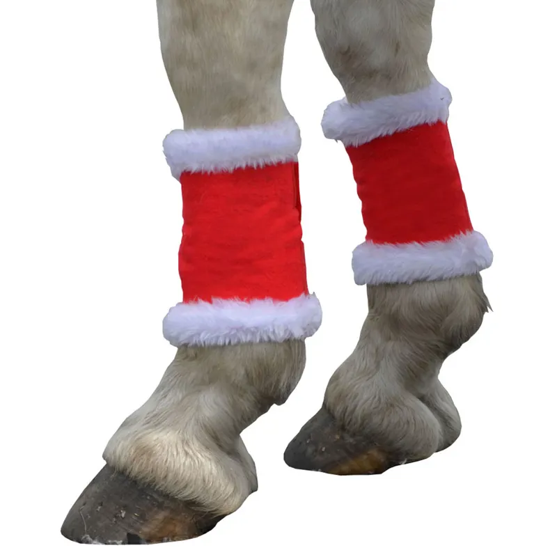 Hy Christmas Santa Horse Leg Wraps - Set Of 4