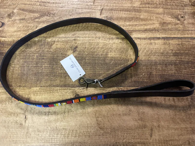 Kenyan Bead Dog Lead - Multicoloured 
