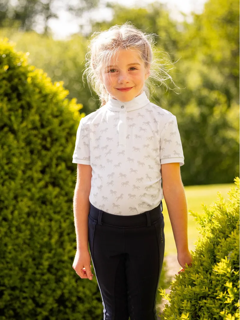 LeMieux Mini Bella Show Shirt - White/Ponies-1