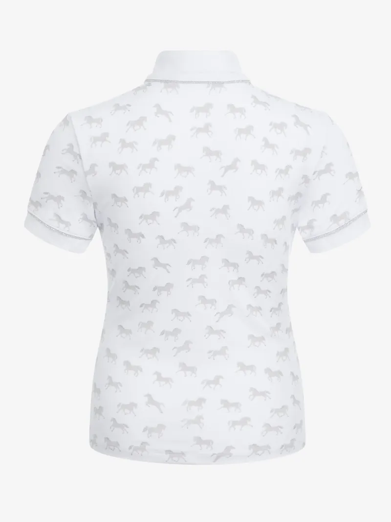 LeMieux Mini Bella Show Shirt - White/Ponies-2