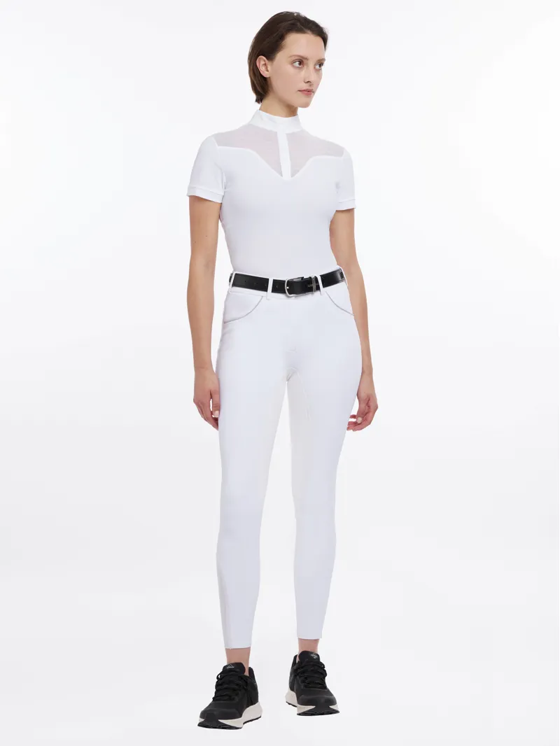 LeMieux Victoria Breech Suede Seat - White-1