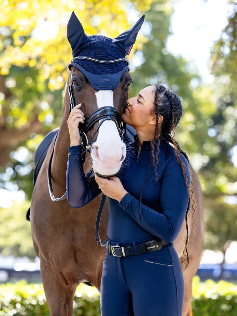 LeMieux Essence Acoustic Fly Hood - Navy-1