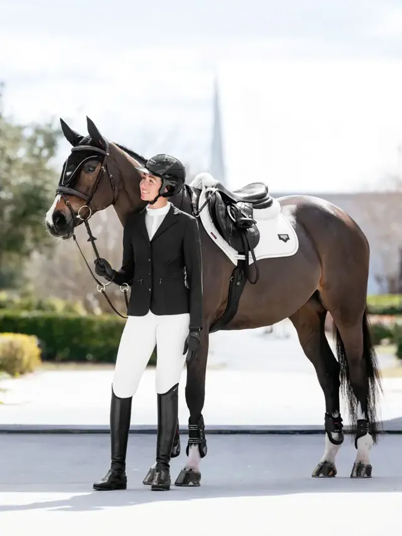 LeMieux Puissance Suede Close Contact Pad - White-2