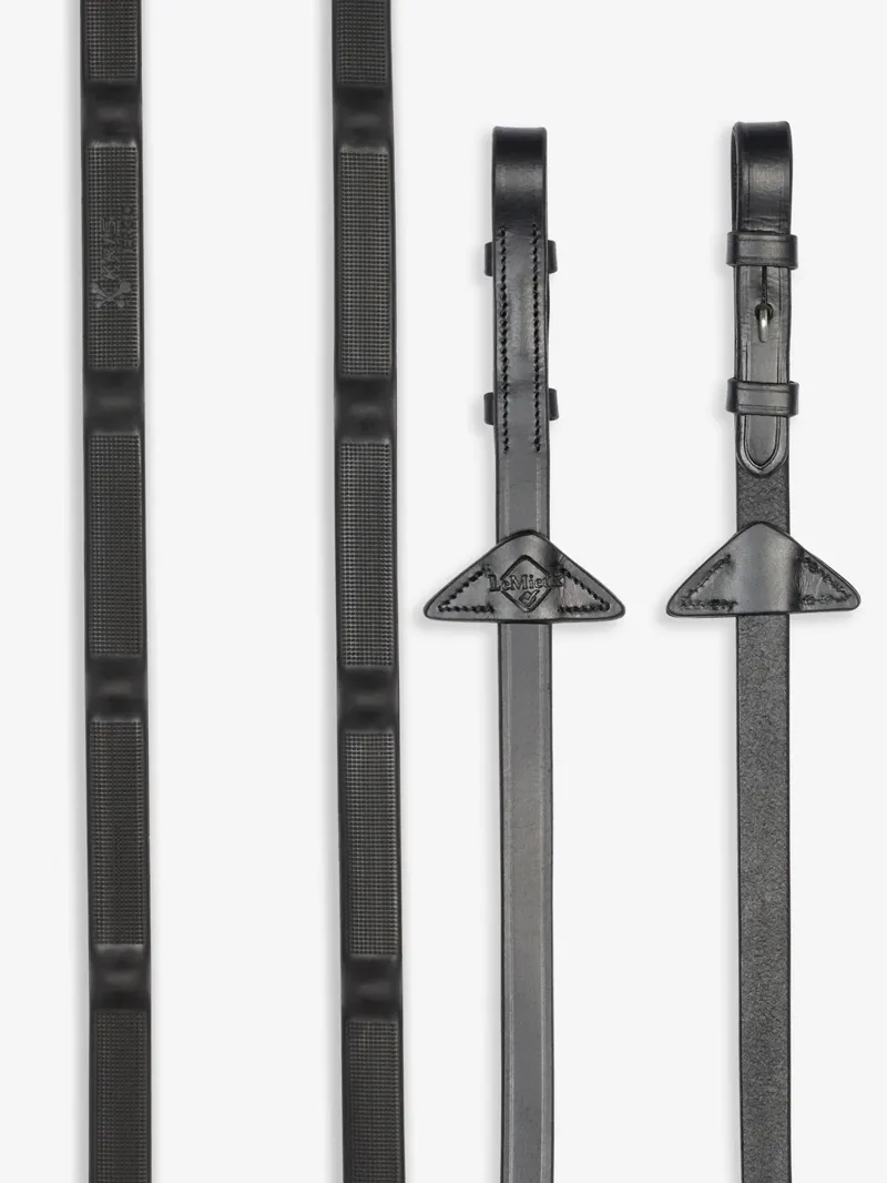LeMieux Ergo Grip Rubber Reins - Black