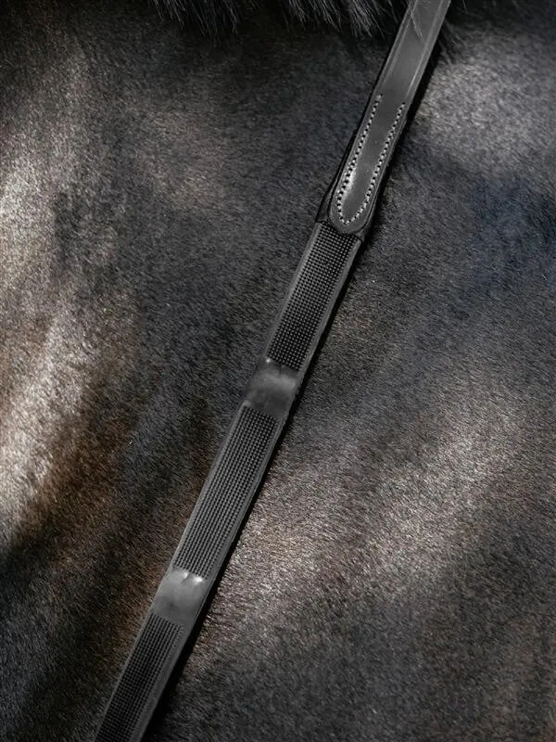 LeMieux Ergo Grip Rubber Reins - Black-1