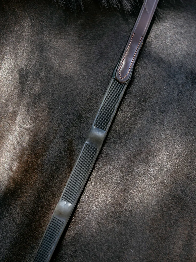 LeMieux Ergo Grip Rubber Reins - Brown-1
