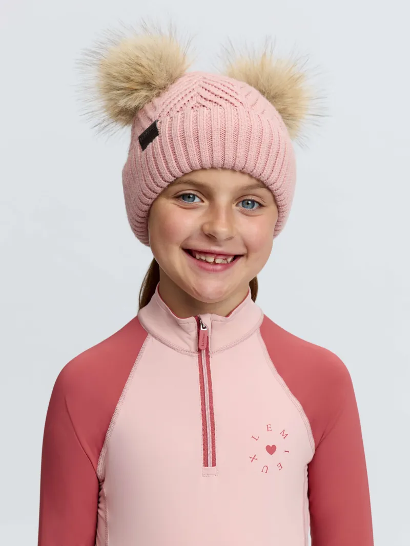 LeMieux Mini Double Pom Beanie - Petal