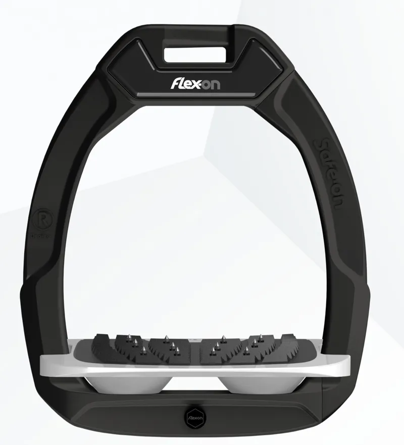 Flex-On Safe-On Ultra Grip Safety Stirrups - Black/Grey/Grey