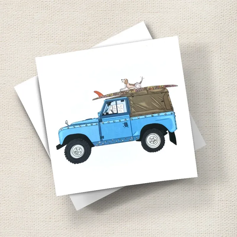 English Graphics 'Land Rover Beach' Card