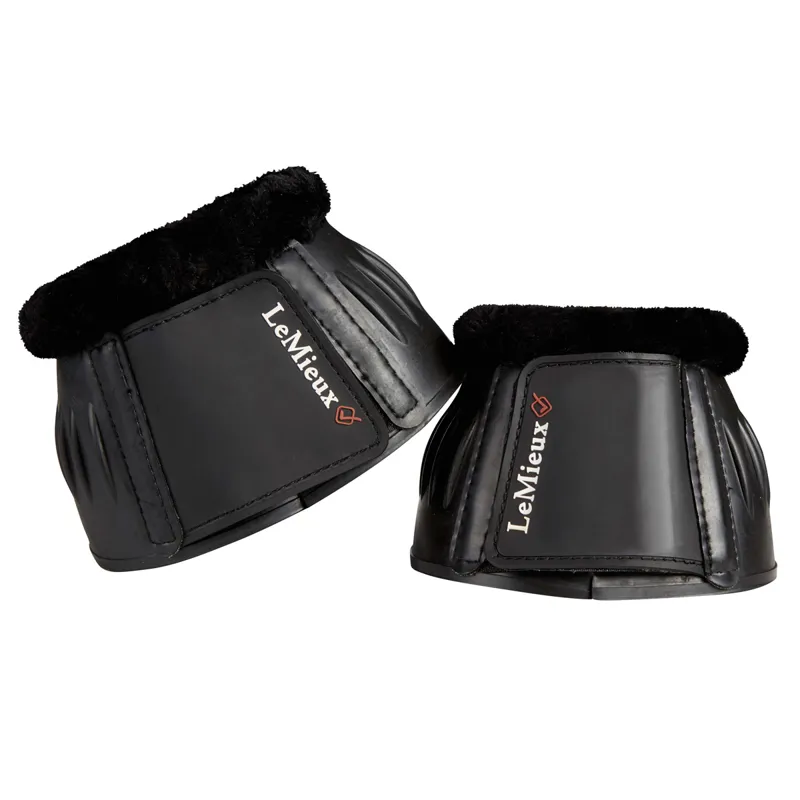 LeMieux Rubber Bell Boots with Fleece Black