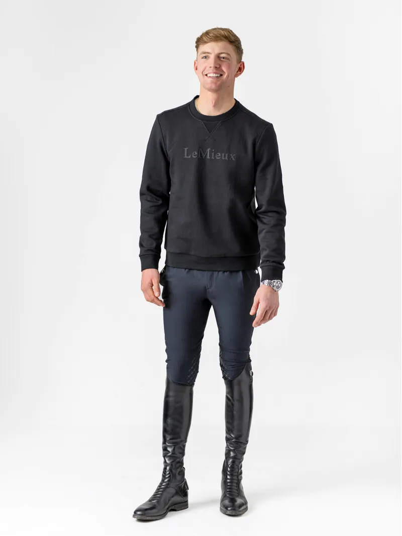 LeMieux Mens Elite Crew Sweatshirt - Black-1