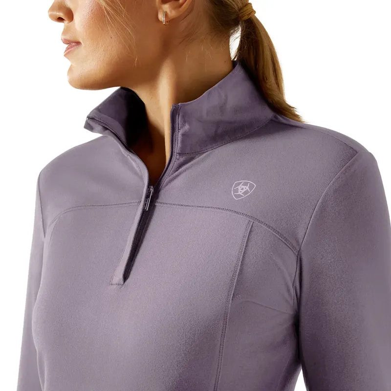 Ariat Womens Lowell 3.0 1/4 Zip Long Sleeve Base Layer - Purple Ash-3