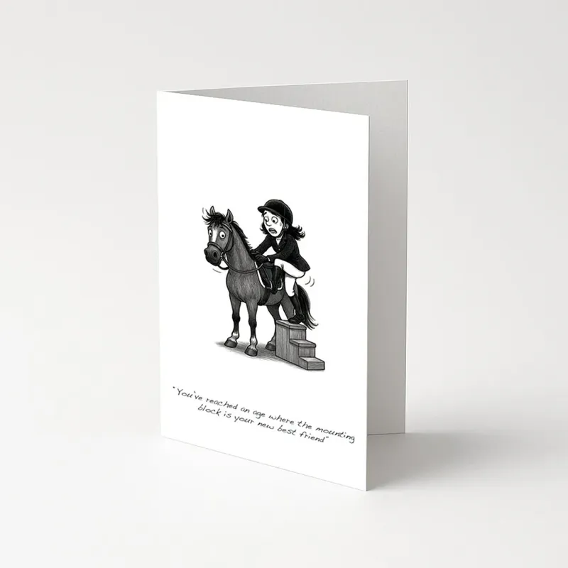 'Mounting Block' Greetings Card White one size