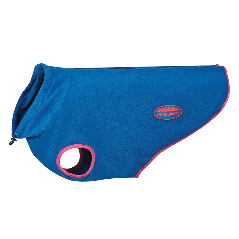 Weatherbeeta Comfitec Fleece Zip Dog Coat - Navy/Red-4