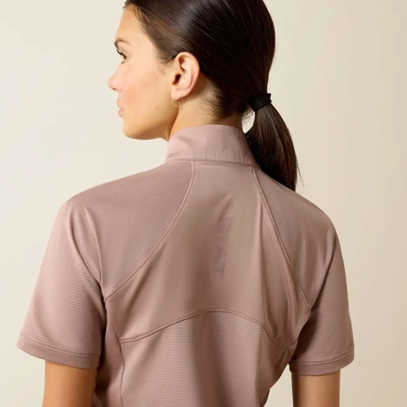 Ariat Womens Soquel 1/4 Zip Shortsleeve Baselayer - Antler-6