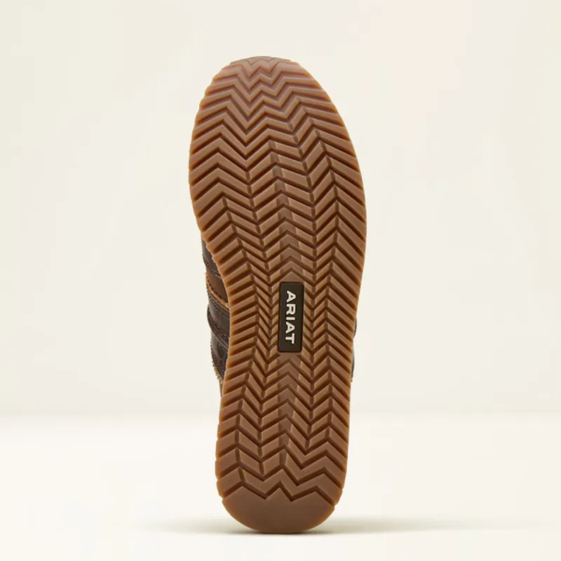 Ariat Womens Ranch Runner - Aged Tan/Luxe Espresso Croc Print-7