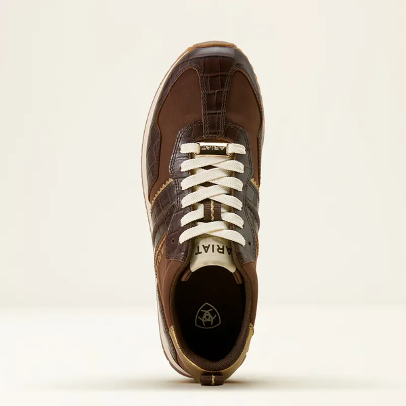 Ariat Womens Ranch Runner - Aged Tan/Luxe Espresso Croc Print-6