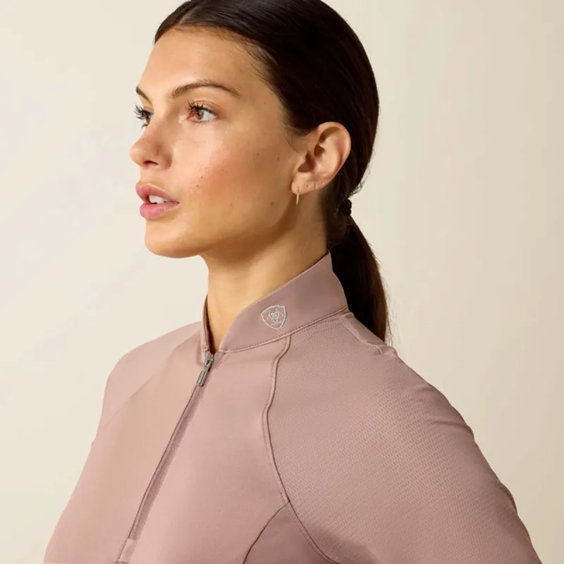 Ariat Womens Soquel 1/4 Zip Shortsleeve Baselayer - Antler-7