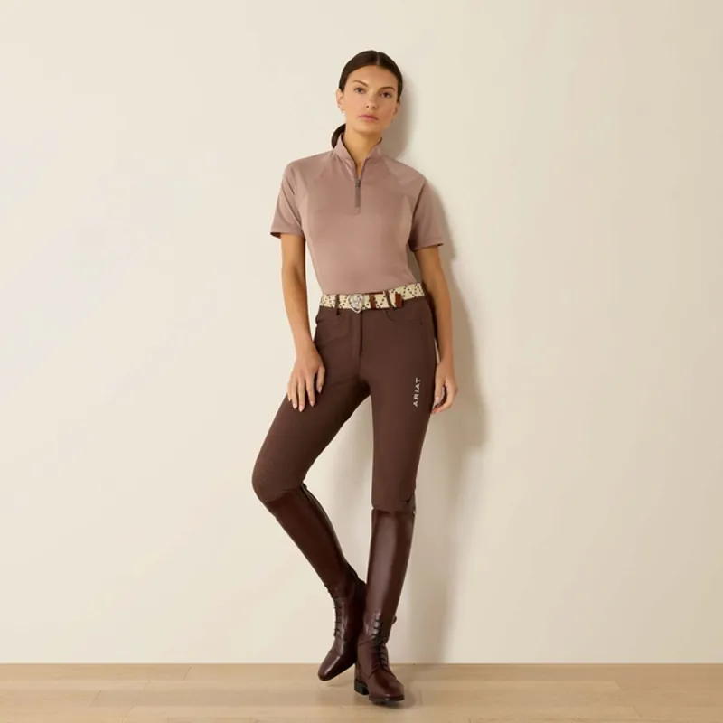 Ariat Womens Soquel 1/4 Zip Shortsleeve Baselayer - Antler-2