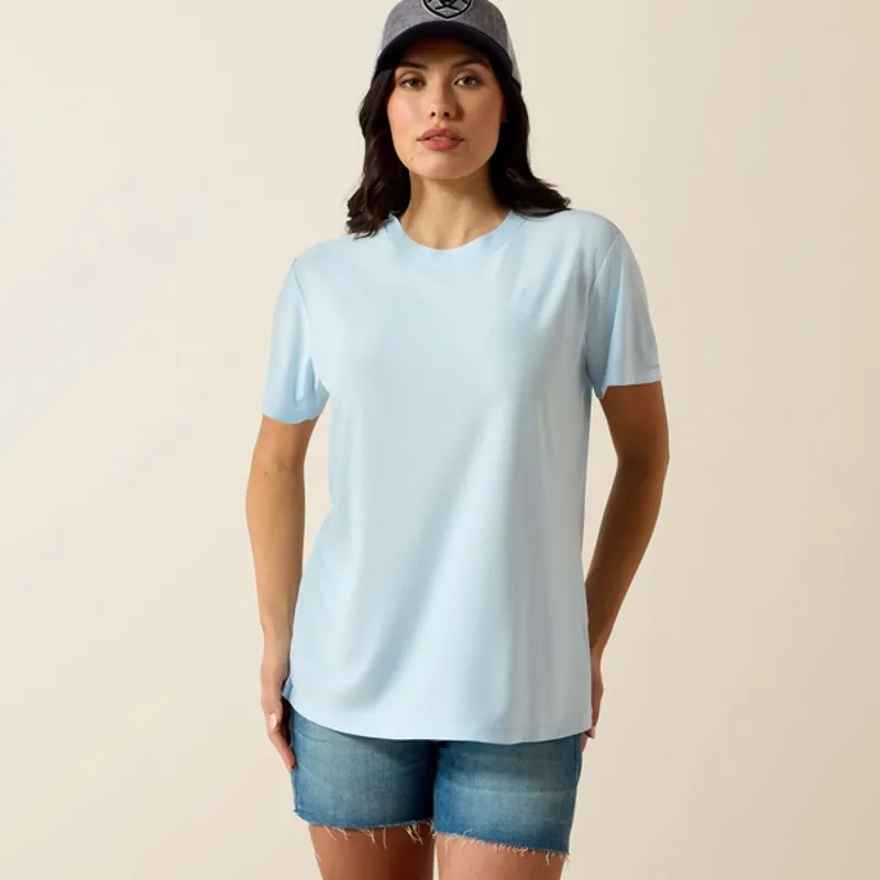 Ariat Womens Laguna Logo Shortsleeve Shirt - Nantucket Breeze-1