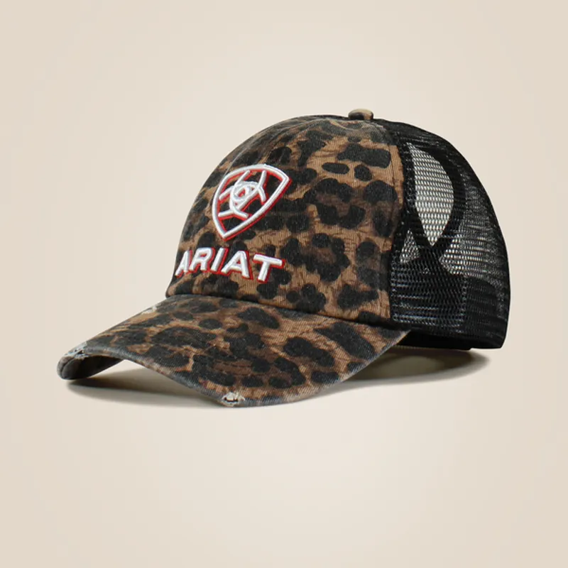 Ariat M and F Womens Emb Logo Cheetah Print Cap - Black 