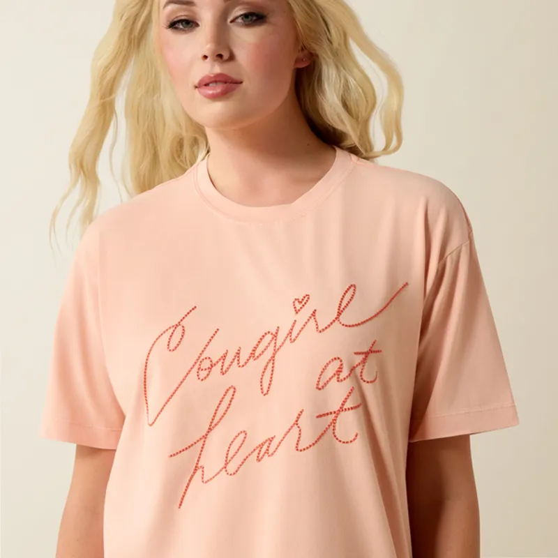 Ariat Womens Cowgirl At Heart Short Sleeve T-Shirt - Tropical Peach-2