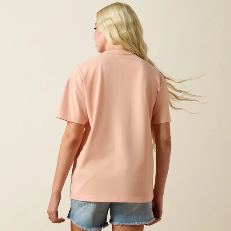 Ariat Womens Cowgirl At Heart Short Sleeve T-Shirt - Tropical Peach-3