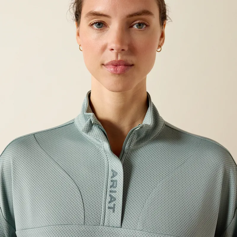 Ariat Womens Breathe 1/2 Zip Pull Over - Chinois Green-3